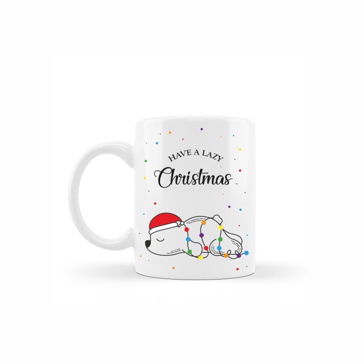 κεραμική κούπα lazy christmas με αφιέρωση