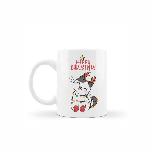 κεραμική κούπα christmas cat με αφιέρωση
