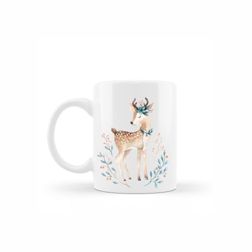 κεραμική κούπα christmas deer blue με αφιέρωση