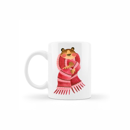 κεραμική κούπα christmas female tiger με αφιέρωση
