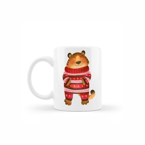 κεραμική κούπα christmas male tiger με αφιέρωση