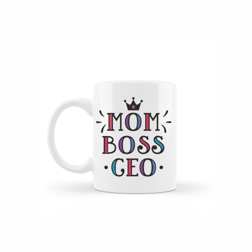 κεραμική κούπα mom boss με αφιέρωση