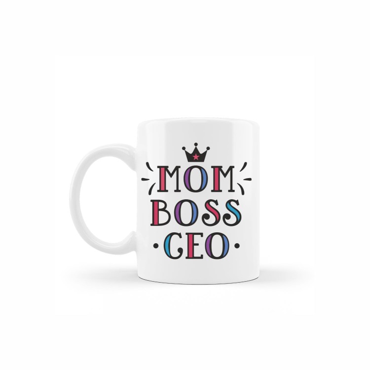 κεραμική κούπα mom boss με αφιέρωση