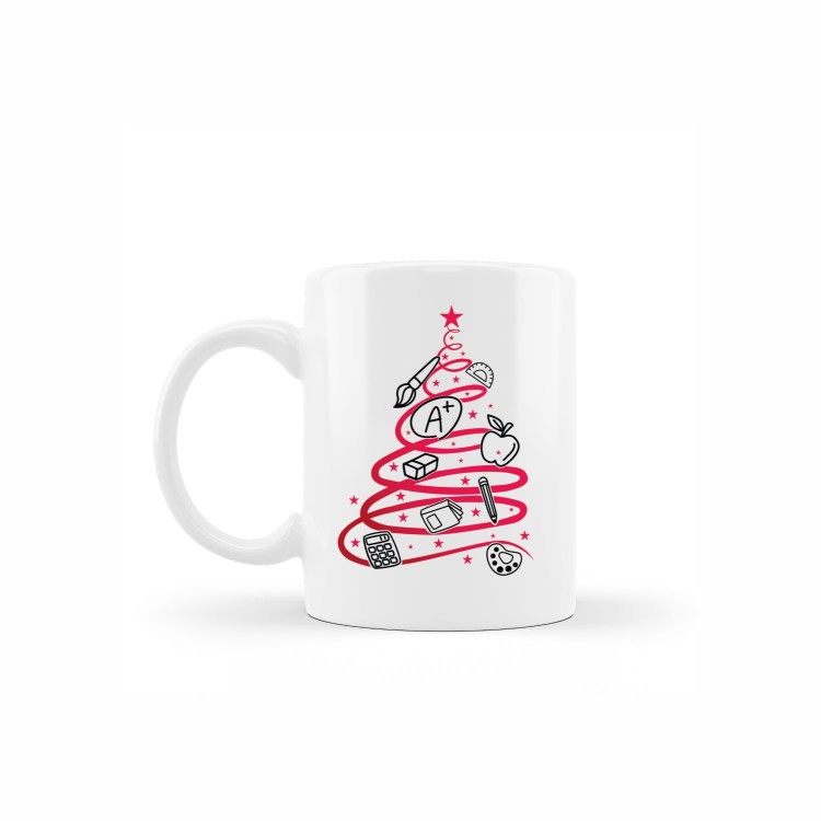 κεραμική κούπα christmas teacher wrap με όνομα