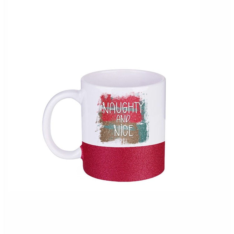 κεραμική κούπα glitter naughty & nice με αφιέρωση