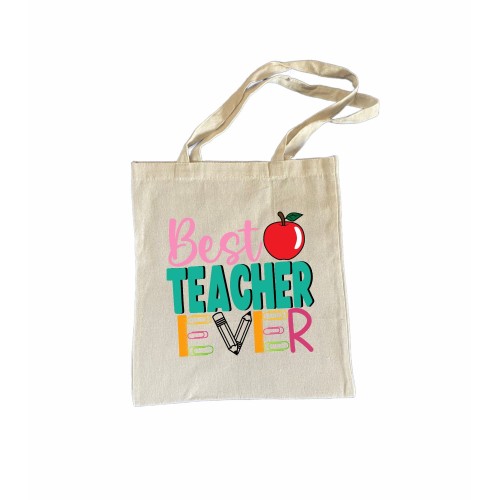 Υφασμάτινη τσάντα best teacher ever με αφιέρωση 